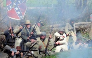 Oak Grove Plantation Civil War Reenactment Battle of Black River - Oak Grove Plantation at Averasboro Battlefield - 5th NC Company D Civil War Reenactors