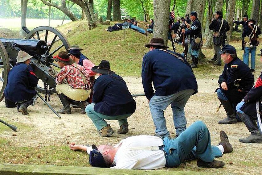 Oak Grove Plantation Civil War Reenactment Battle of Black River - Oak Grove Plantation at Averasboro Battlefield - 5th NC Company D Civil War Reenactors