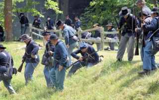 Spring Mill Civil War Winter Battle - 44th Tennessee Company K Civil War Reenactors - Spring Mill State Park Pioneer Village - 49th Indiana Company F Civil War Reenactors