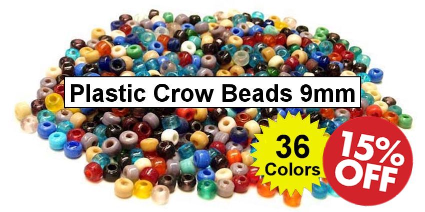 Plastic Crow Beads 9mm Opaque - Crazy Crow Trading Post Crow Calls Sale 