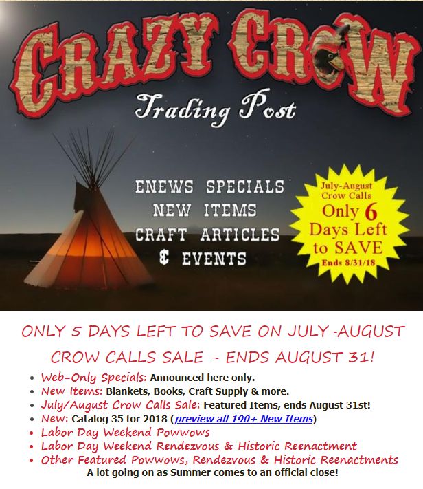 Last Chance Enews for July-August Crow Calls Sales & Specials