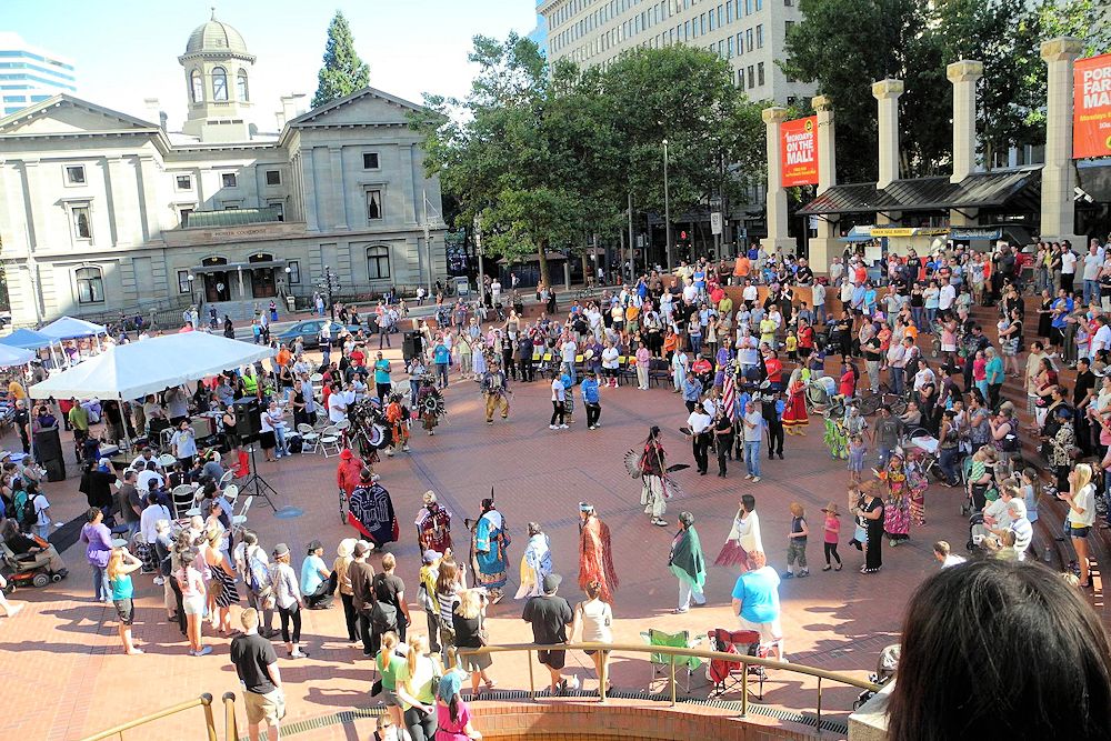 Dancing in the Square Powwow - Northwest Portland Area Indian Health Board - Pioneer Courthouse Square