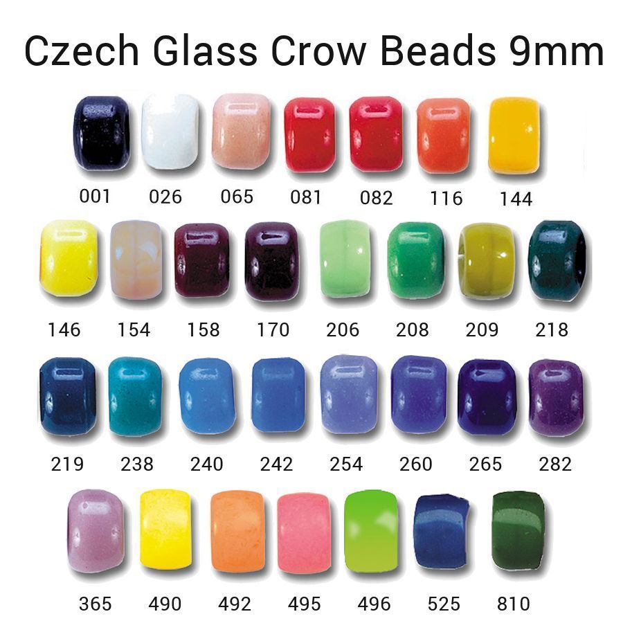9mm Opaque Czech Glass Crow Beads - Crazy Crow Trading Post