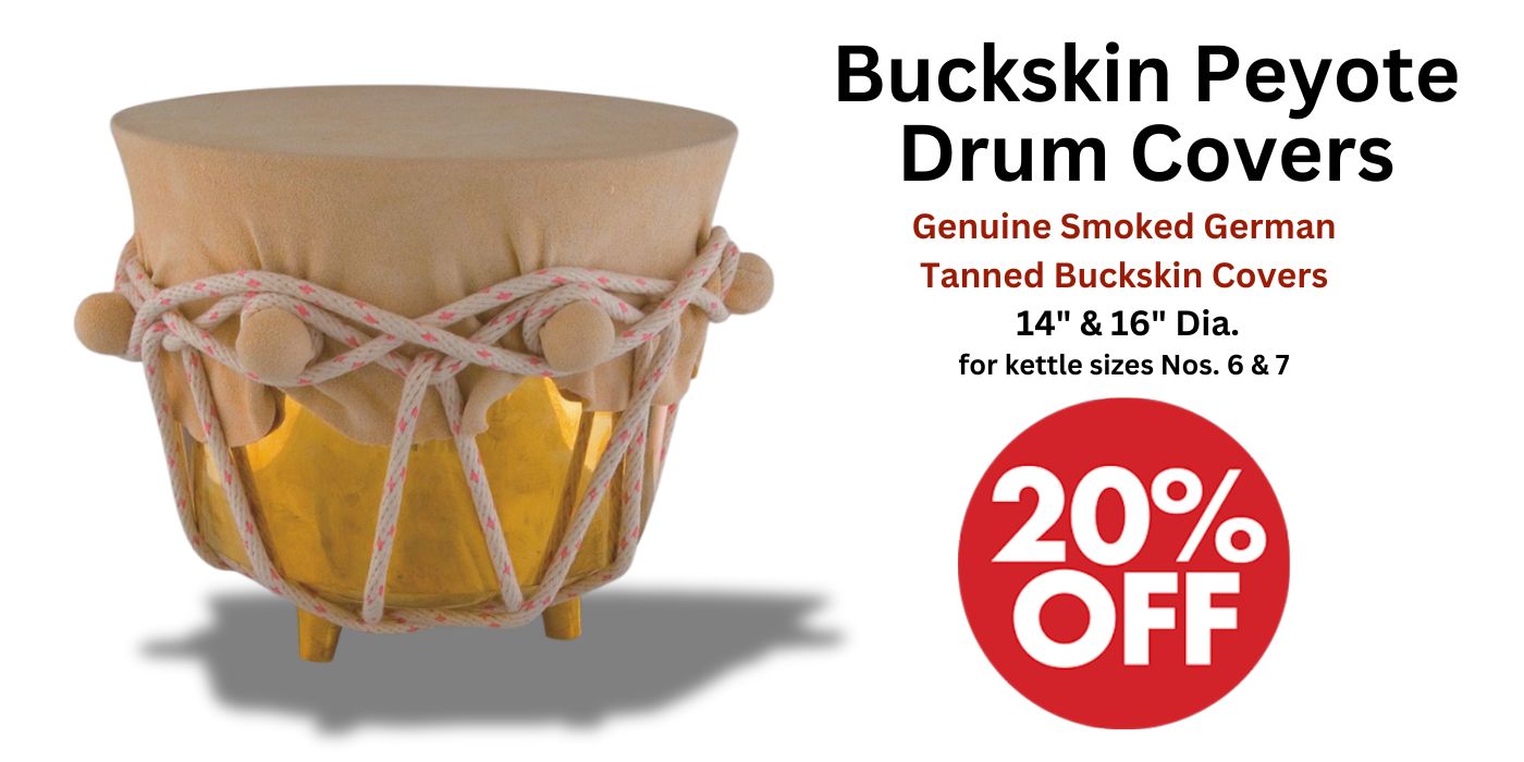 Buckskin Peyote Drum Kettle Cover Sale - Crazy Crow Trading Post