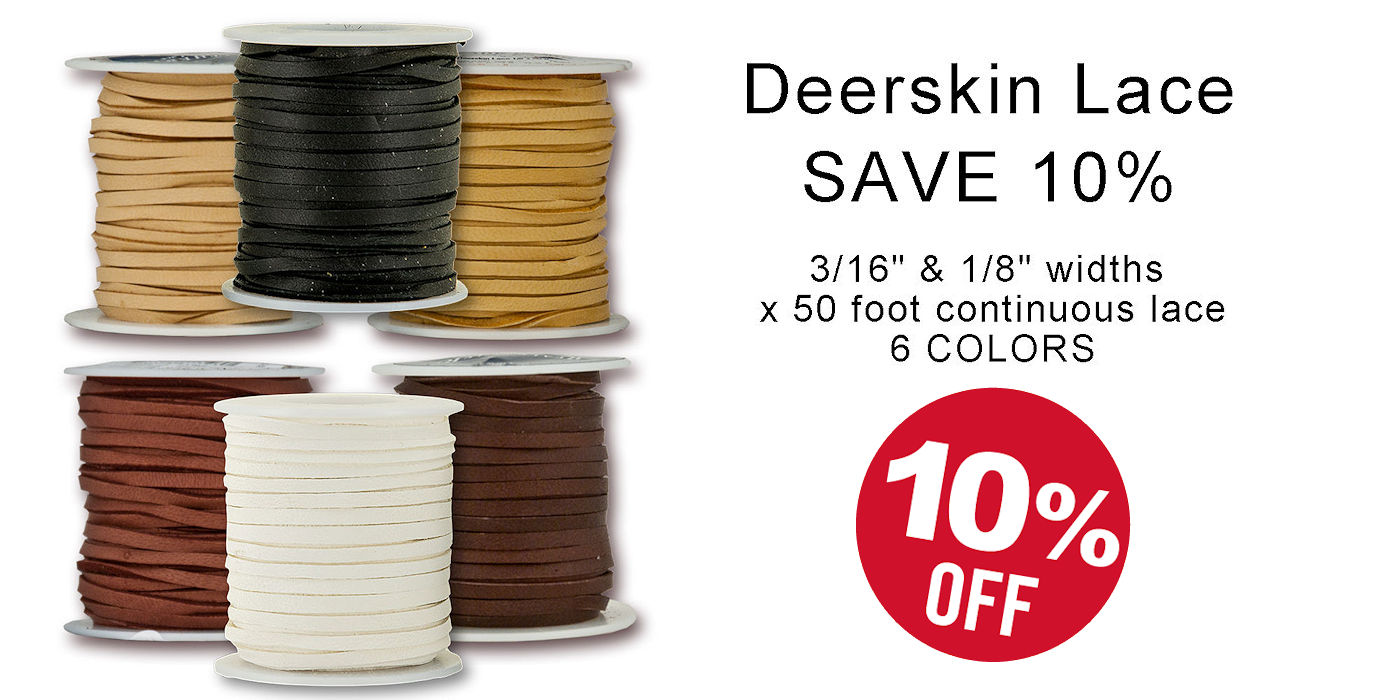 Deerskin Lace - 50 ft Spools - 1/8
