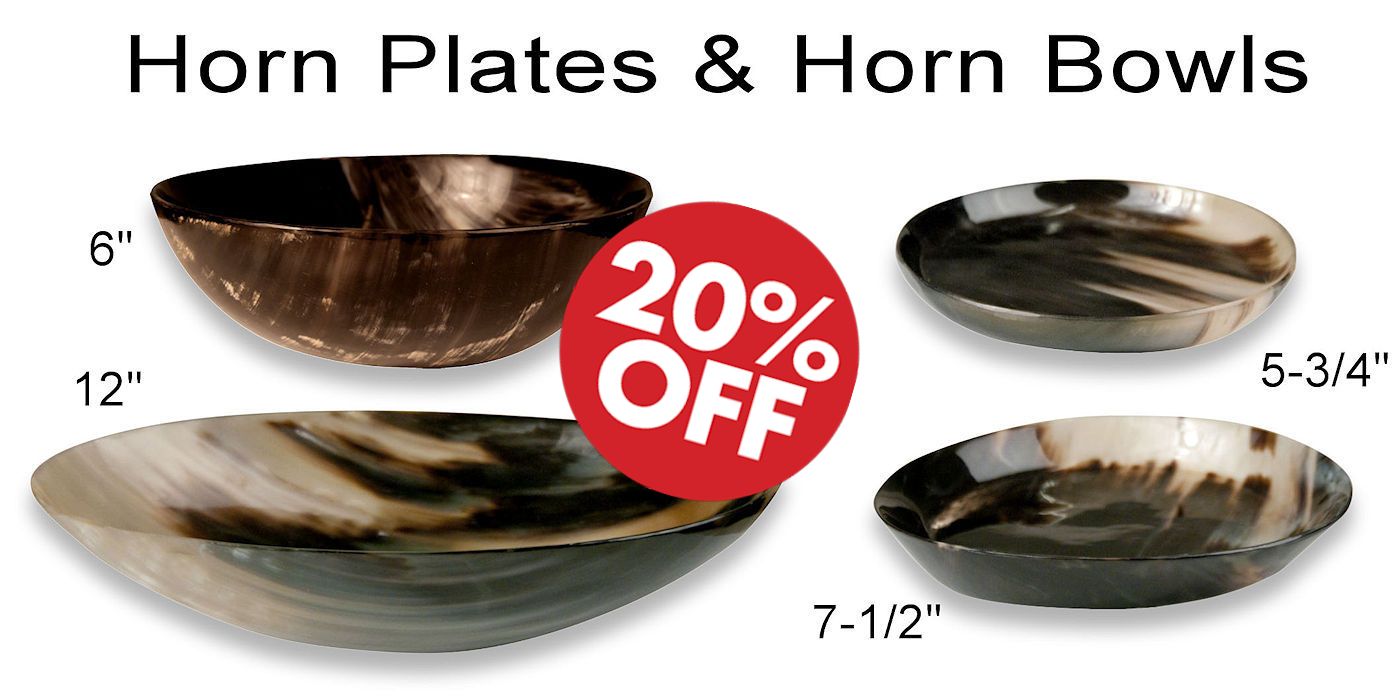 Horn Plates & Bowls Sale - Crazy Crow Trading Post Crow Calls Sale