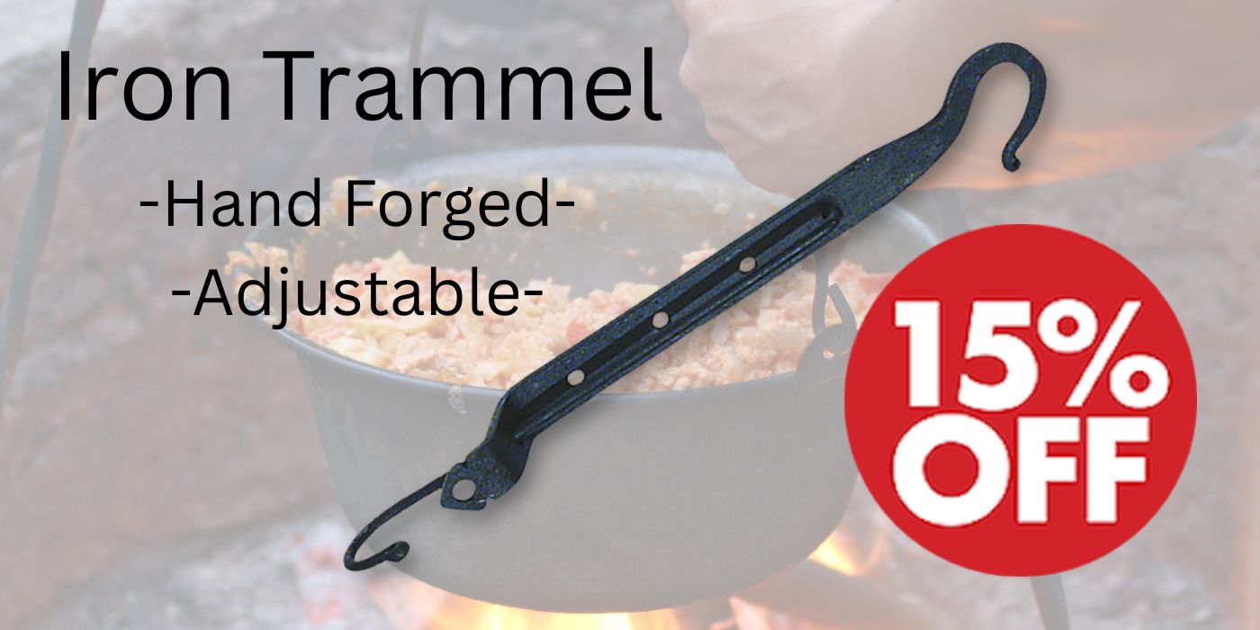 Hand Forged Trammel for Camp Cooking - Crazy Crow Trading Post Crow Calls Sale
