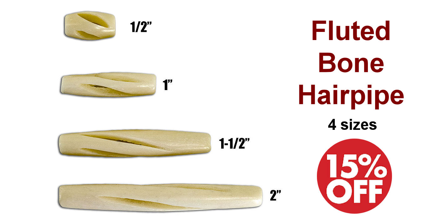 Fluted Bone Hairpipe Sale - Crazy Crow Trading Post