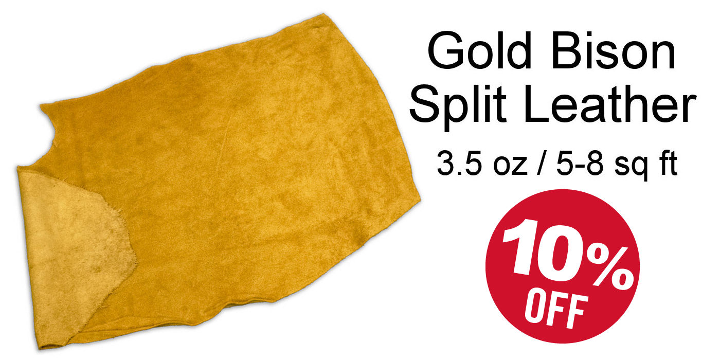 Gold Split Bison Leather Sale - Crazy Crow Trading Post