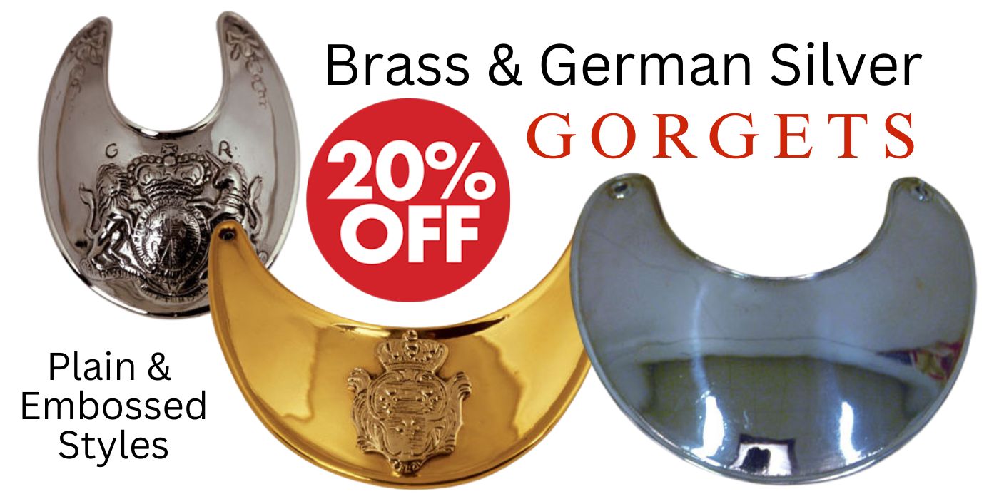 Early American Nickel Silver or Brass Gorgets - Crazy Crow Trading Post Crow Calls Sale