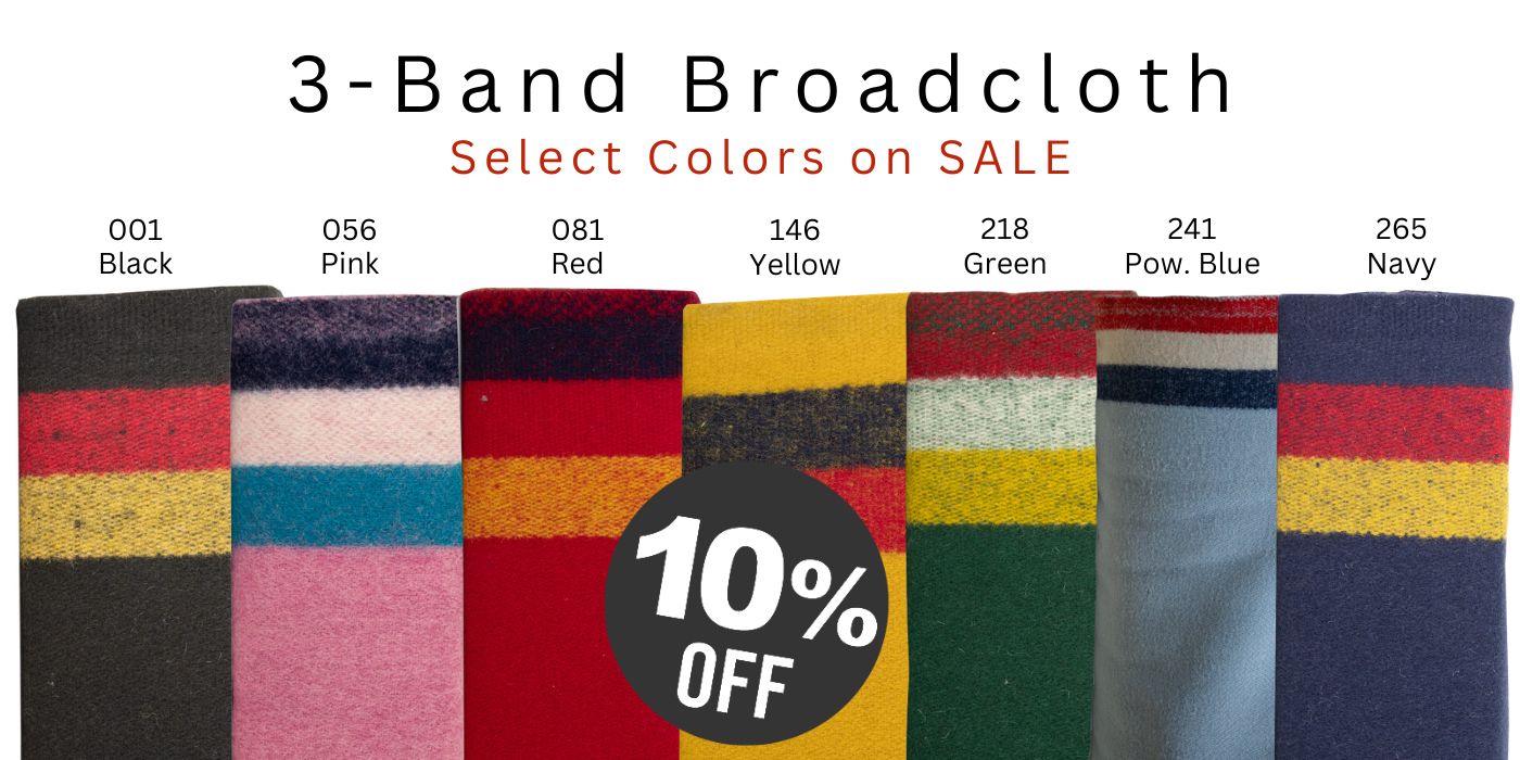 3-Band Broadcloth Sale - Crazy Crow Trading Post
