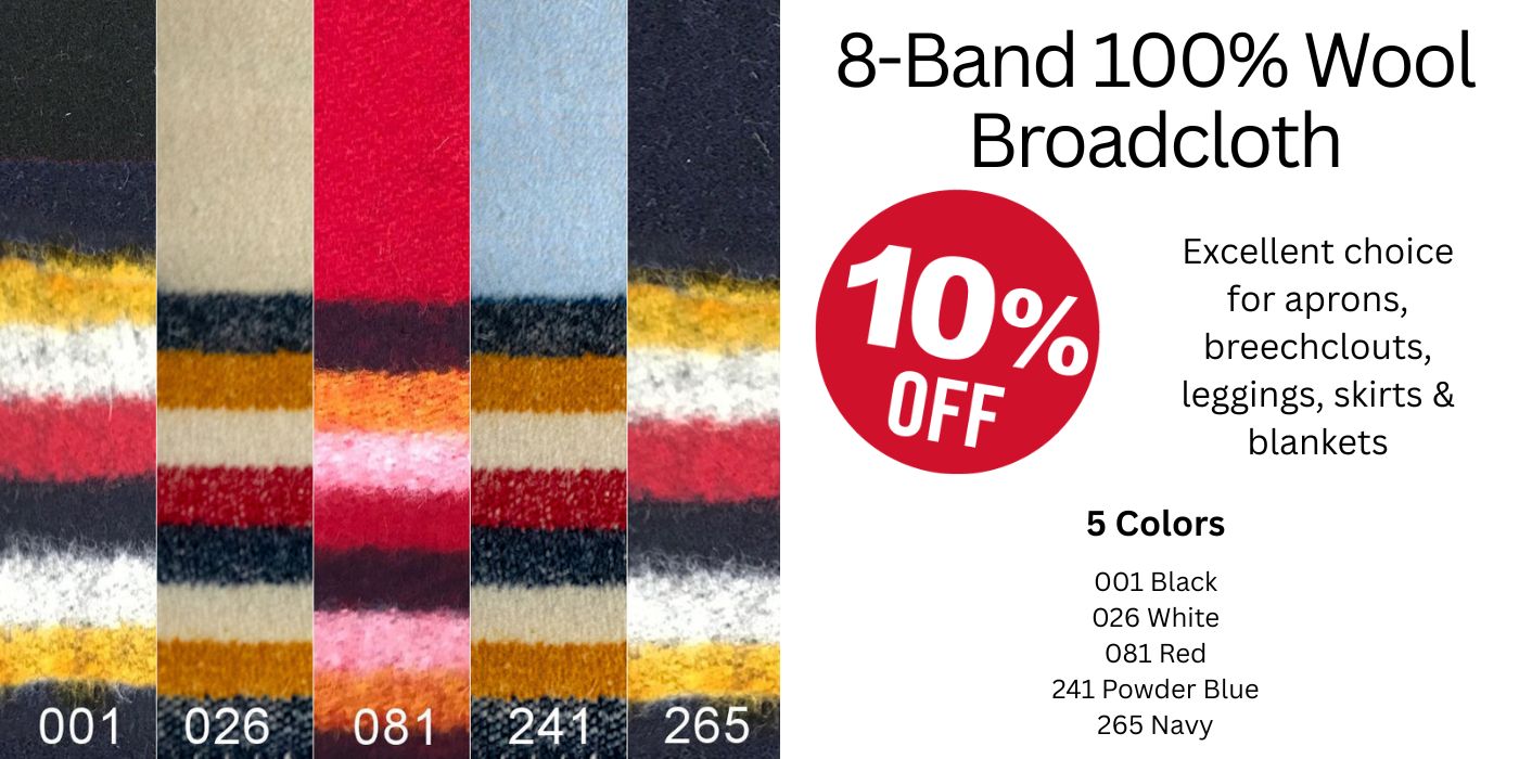 8-Band Broadcloth Sale - 10 pct - Crazy Crow Trading Post