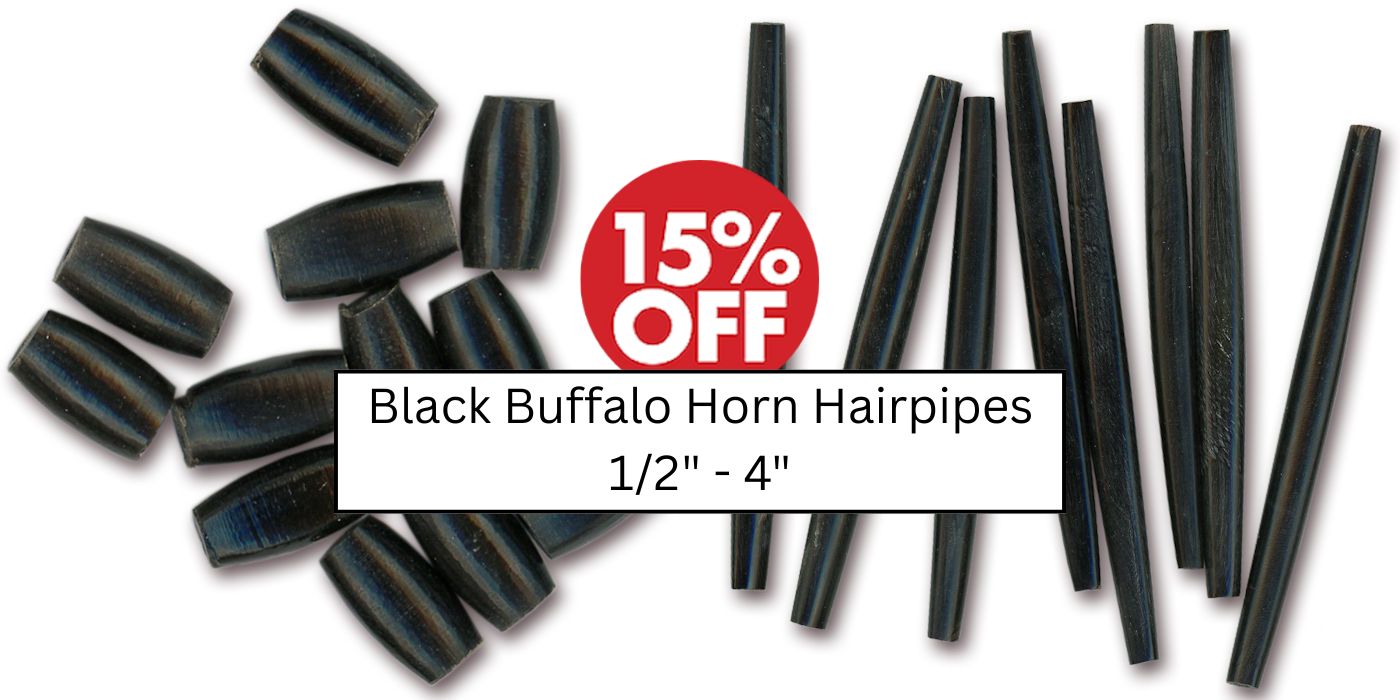 Black Buffalo Horn Hairpipes - Crazy Crow Trading Post