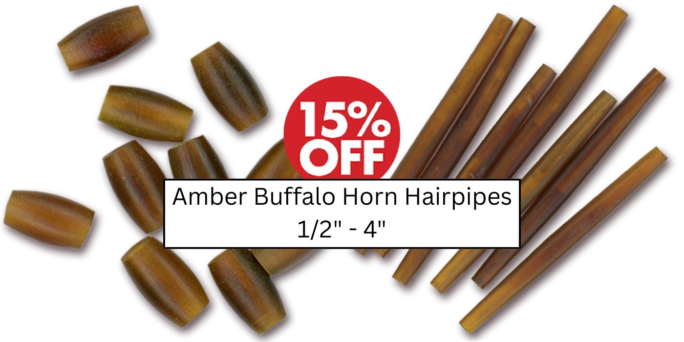Amber Buffalo Horn Hairpipes - Crazy Crow Trading Post
