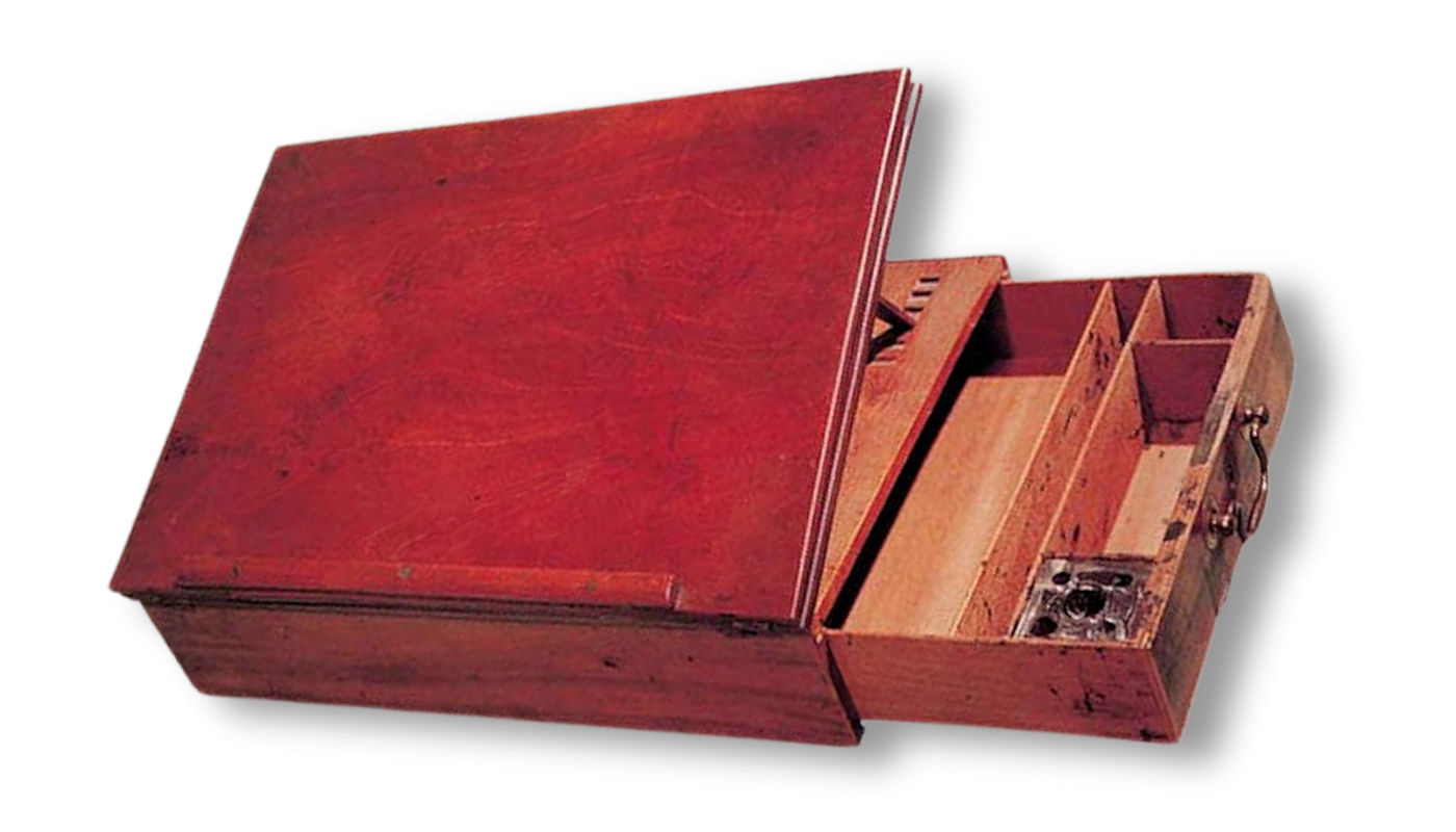 Benjamin Randolph after a design by Thomas Jefferson. Portable writing desk, Philadelphia, 1776. – Crazy Crow Trading Post Benjamin Randolph after a design by Thomas Jefferson. Portable writing desk, Philadelphia, 1776. - Crazy Crow Trading Post