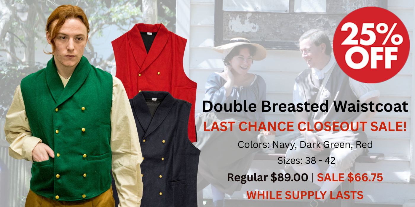 Early 19th Century Double Breasted Waistcoat Clearance - Crazy Crow Trading Post