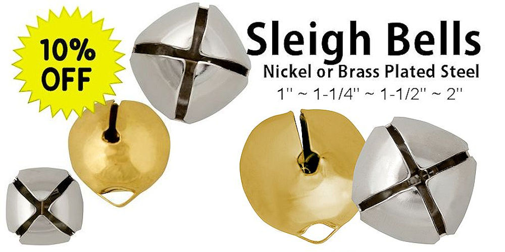 Nickel & Brass Plated Sleigh Bells Sale - Crazy Crow Trading Post Crow Calls Sale
