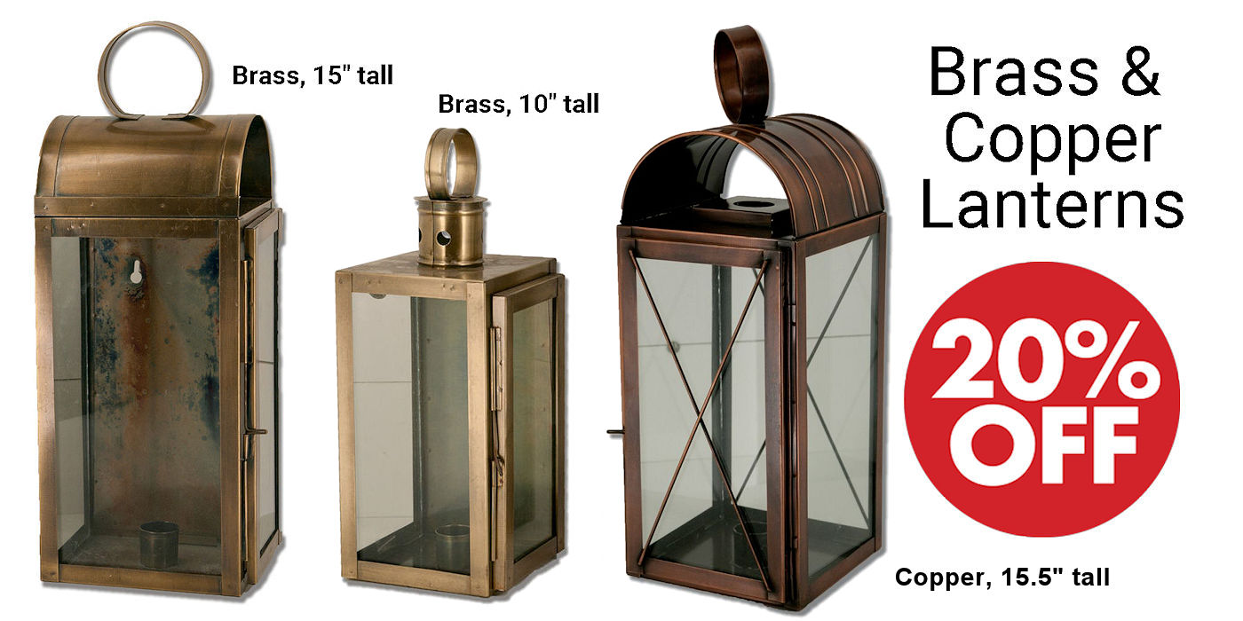 Brass & Copper Candle Lantern Sale - Crazy Crow Trading Post Crow Calls Sale
