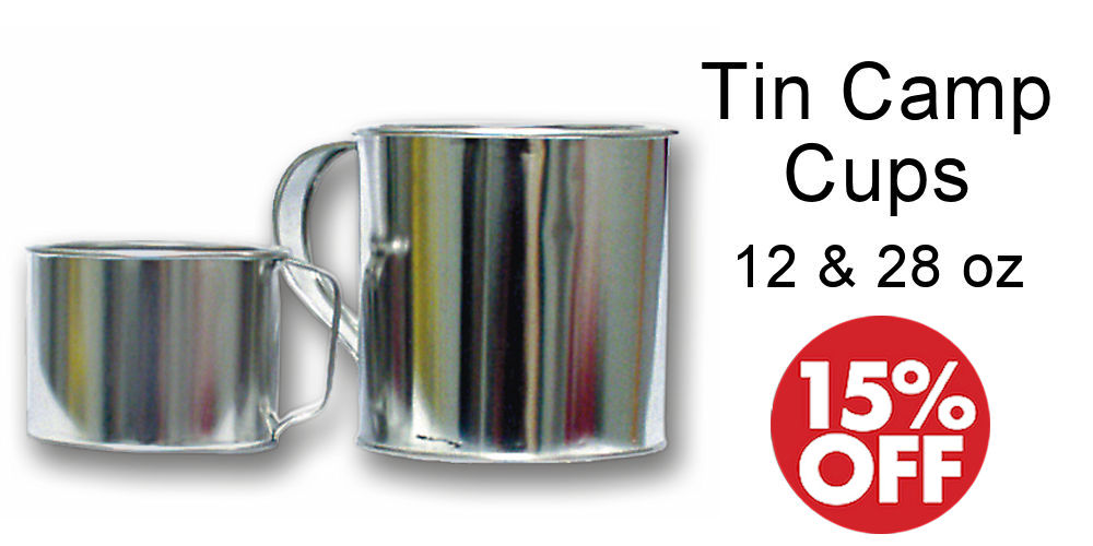 Tin Camp Cups Sale - Crazy Crow Trading Post Crow Calls Sale